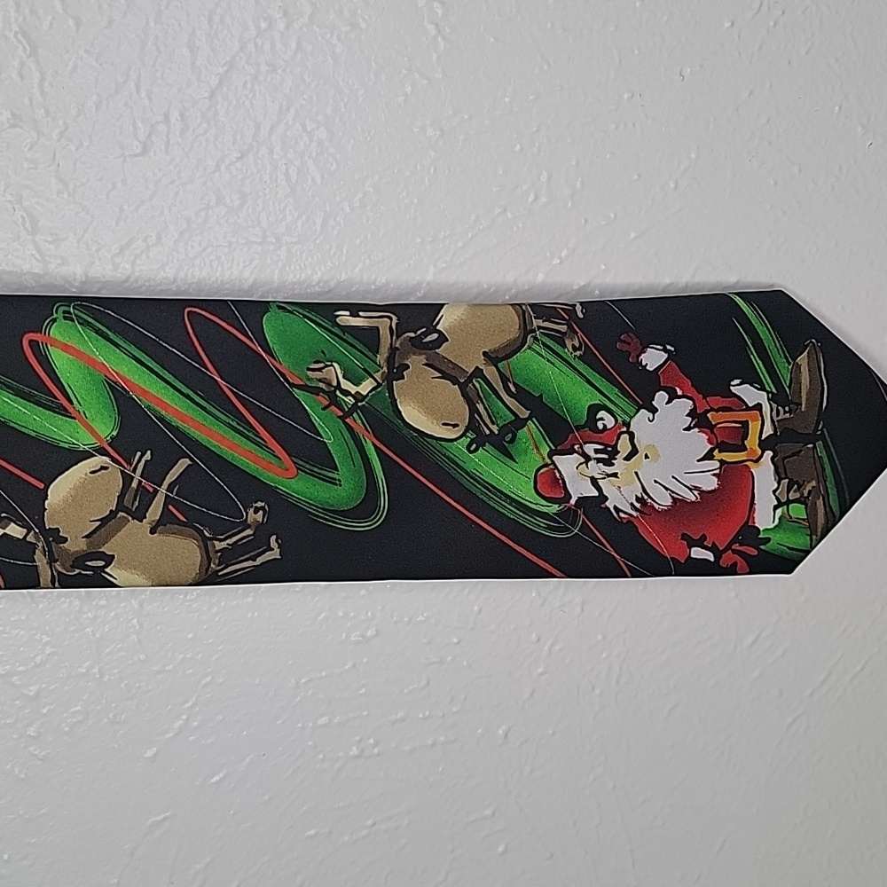 Jerry Garcia Colorful Vintage Christmas Tie Collection #72 Santa & Reindeer